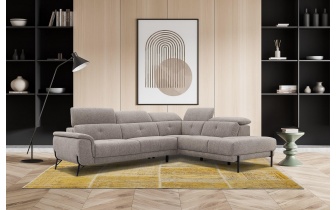 Ecksofa rechts mit verstellbaren Kopfstützen 5-Sitzer AVENA