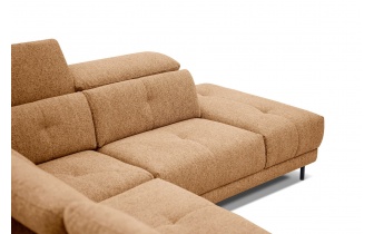 Ecksofa rechts mit verstellbaren Kopfstützen 5-Sitzer AVENA