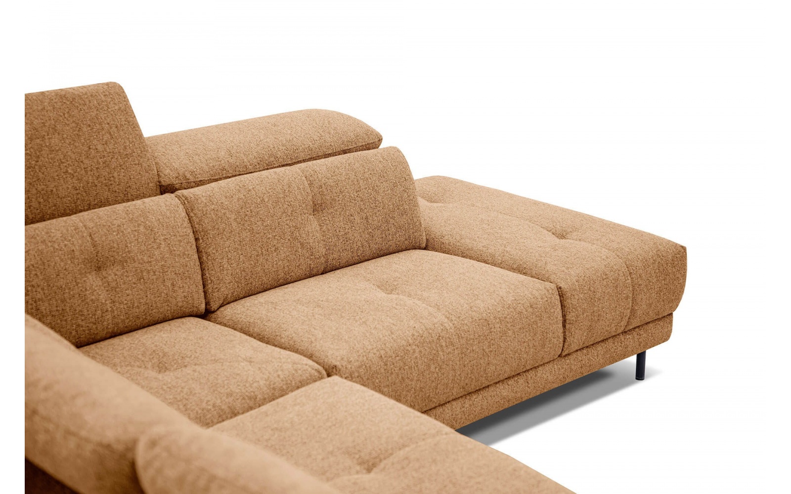 Ecksofa rechts mit verstellbaren Kopfstützen 5-Sitzer AVENA