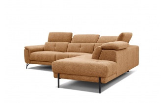 Ecksofa rechts mit verstellbaren Kopfstützen 5-Sitzer AVENA