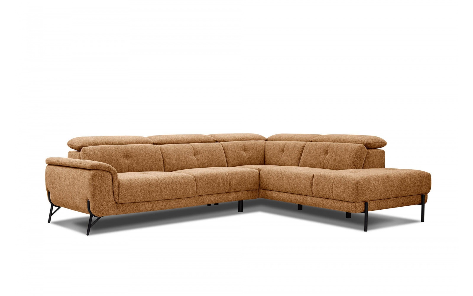 Ecksofa rechts mit verstellbaren Kopfstützen 5-Sitzer AVENA