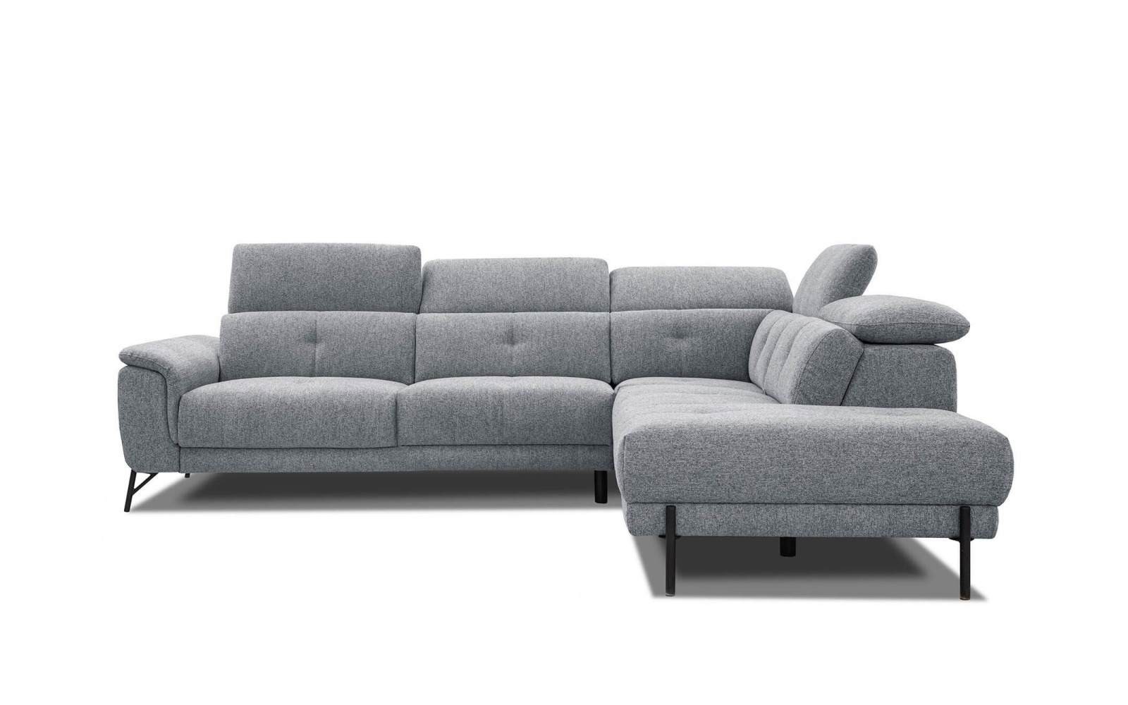 Ecksofa rechts mit verstellbaren Kopfstützen 5-Sitzer AVENA