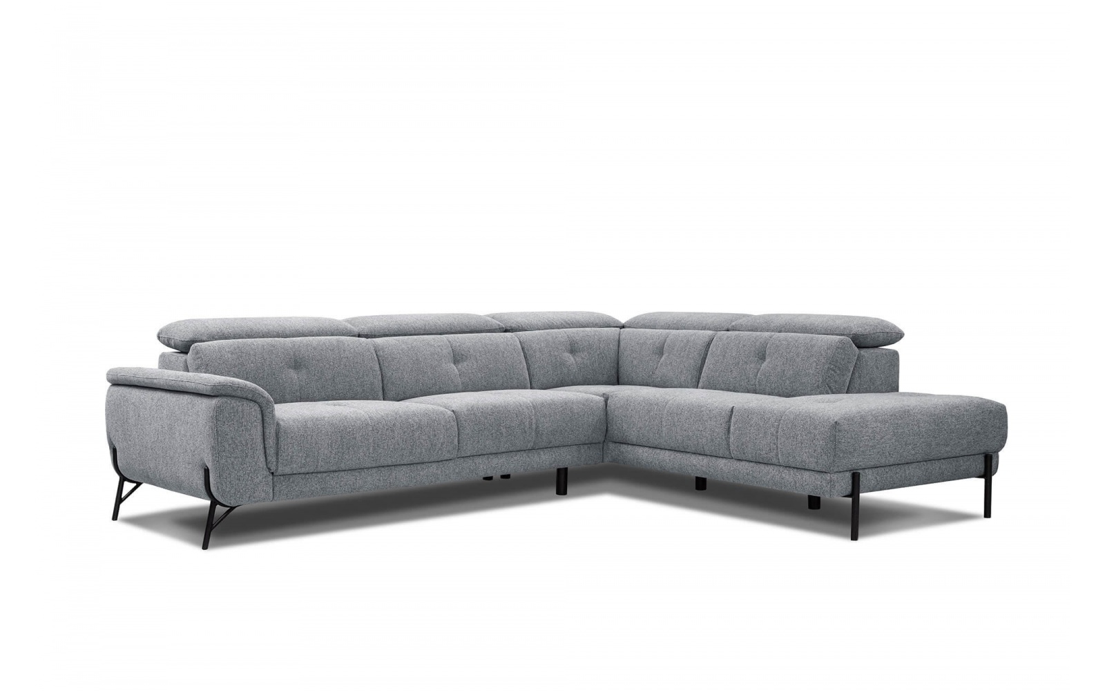 Ecksofa rechts mit verstellbaren Kopfstützen 5-Sitzer AVENA