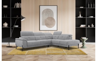 Ecksofa rechts mit verstellbaren Kopfstützen 5-Sitzer AVENA