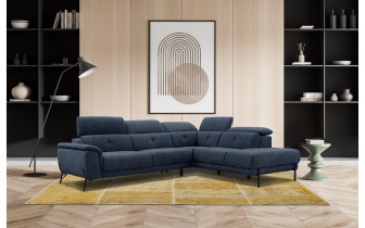 Ecksofa rechts mit verstellbaren Kopfstützen 5-Sitzer AVENA