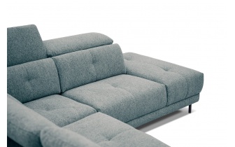 Ecksofa rechts mit verstellbaren Kopfstützen 5-Sitzer AVENA