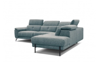 Ecksofa rechts mit verstellbaren Kopfstützen 5-Sitzer AVENA