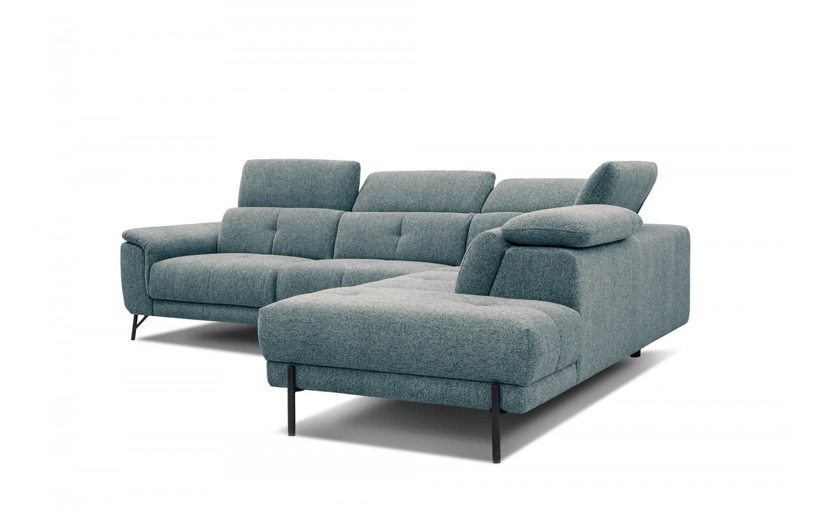 Ecksofa rechts mit verstellbaren Kopfstützen 5-Sitzer AVENA