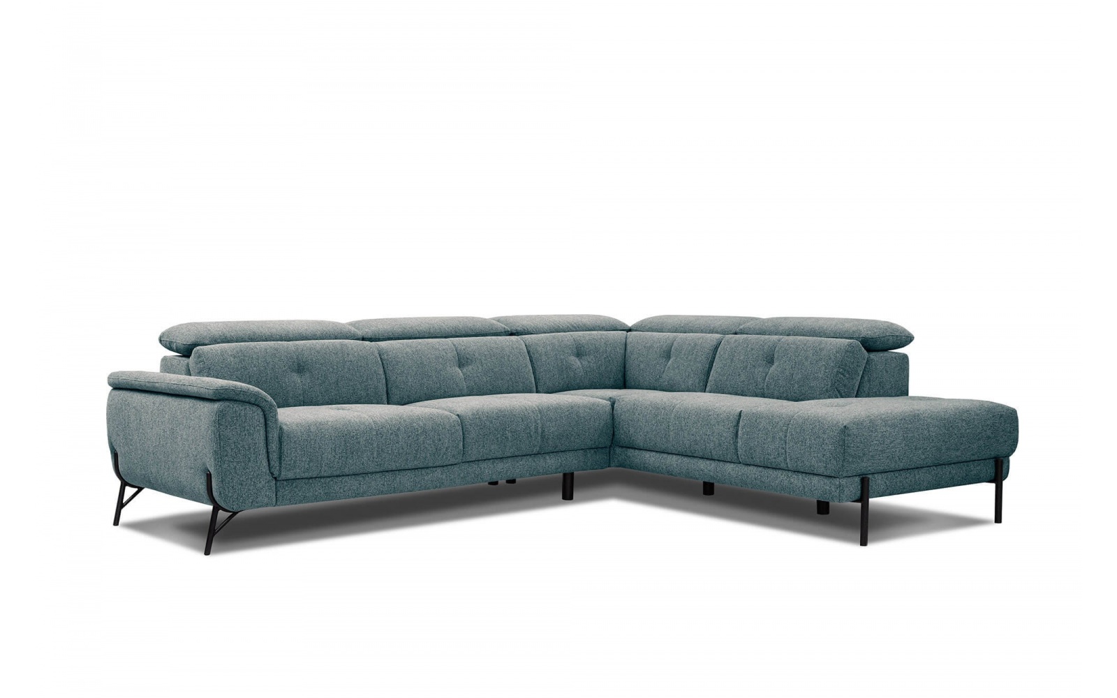 Ecksofa rechts mit verstellbaren Kopfstützen 5-Sitzer AVENA