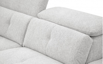 Ecksofa rechts mit verstellbaren Kopfstützen 5-Sitzer AVENA