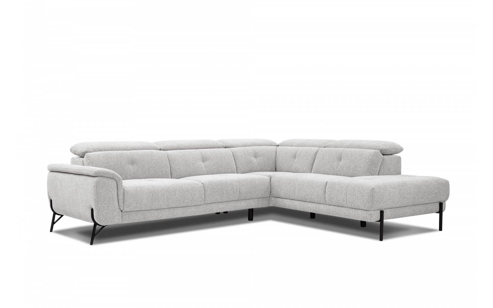 Ecksofa rechts mit verstellbaren Kopfstützen 5-Sitzer AVENA