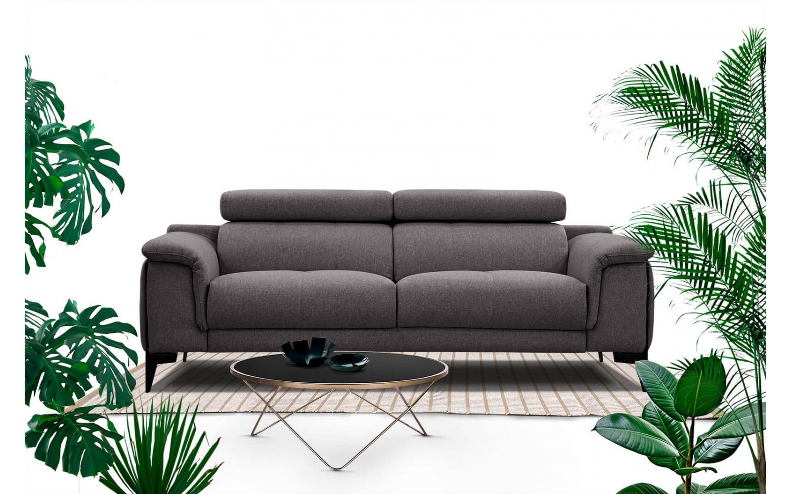 Sofa XXL 3-Sitzer mit verstellbaren Kopfstützen MATERA