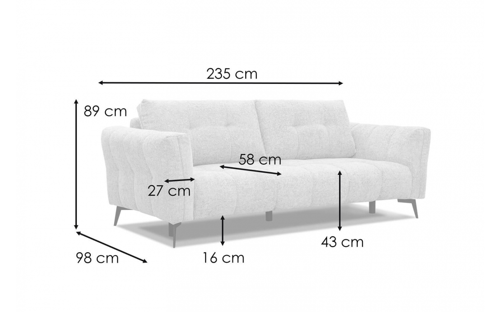 Sofa XXL 3-Sitzer KALMER