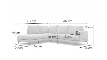 Ecksofa links 5-Sitzer ADRIA