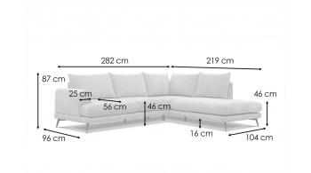 Ecksofa rechts 5-Sitzer ADRIA