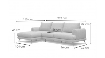 Ecksofa links 4-Sitzer ADRIA