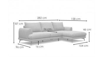 Ecksofa rechts 4-Sitzer ADRIA