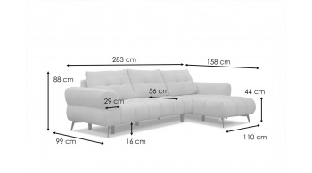 Ecksofa rechts 4-Sitzer SALVINI