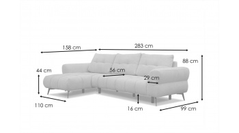 Ecksofa links 4-Sitzer SALVINI