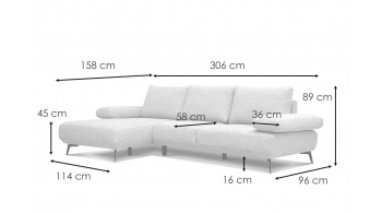 Ecksofa links 4-Sitzer MELLO
