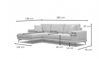 Ecksofa links 4-Sitzer MEDIOLANE