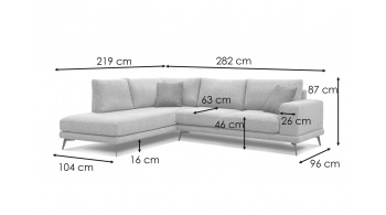 Ecksofa links 5-Sitzer MEDIOLANE