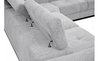 Ecksofa rechts mit verstellbaren Kopfstützen 5-Sitzer CALVERA