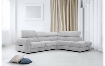 Ecksofa rechts mit verstellbaren Kopfstützen 5-Sitzer CALVERA