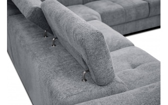 Ecksofa rechts mit verstellbaren Kopfstützen 5-Sitzer CALVERA