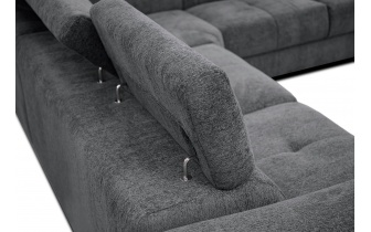 Ecksofa rechts mit verstellbaren Kopfstützen 5-Sitzer CALVERA