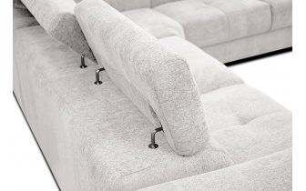 Ecksofa rechts mit verstellbaren Kopfstützen 5-Sitzer CALVERA