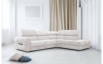 Ecksofa rechts mit verstellbaren Kopfstützen 5-Sitzer CALVERA