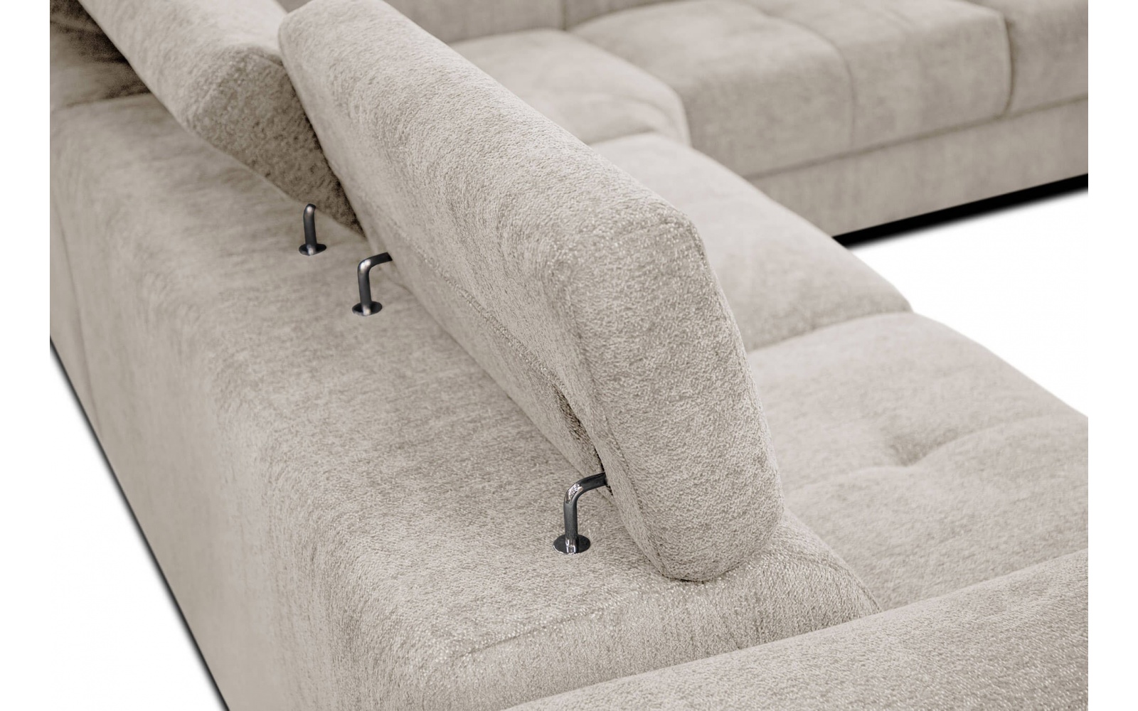 Ecksofa rechts mit verstellbaren Kopfstützen 5-Sitzer CALVERA