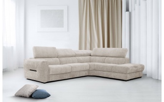 Ecksofa rechts mit verstellbaren Kopfstützen 5-Sitzer CALVERA