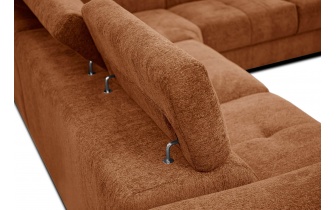 Ecksofa rechts mit verstellbaren Kopfstützen 5-Sitzer CALVERA