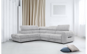 Ecksofa links mit verstellbaren Kopfstützen 5-Sitzer CALVERA