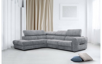 Ecksofa links mit verstellbaren Kopfstützen 5-Sitzer CALVERA