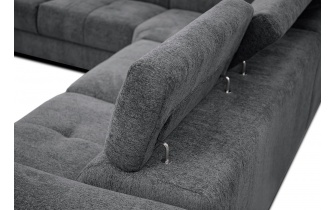 Ecksofa links mit verstellbaren Kopfstützen 5-Sitzer CALVERA