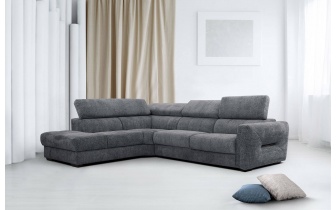 Ecksofa links mit verstellbaren Kopfstützen 5-Sitzer CALVERA