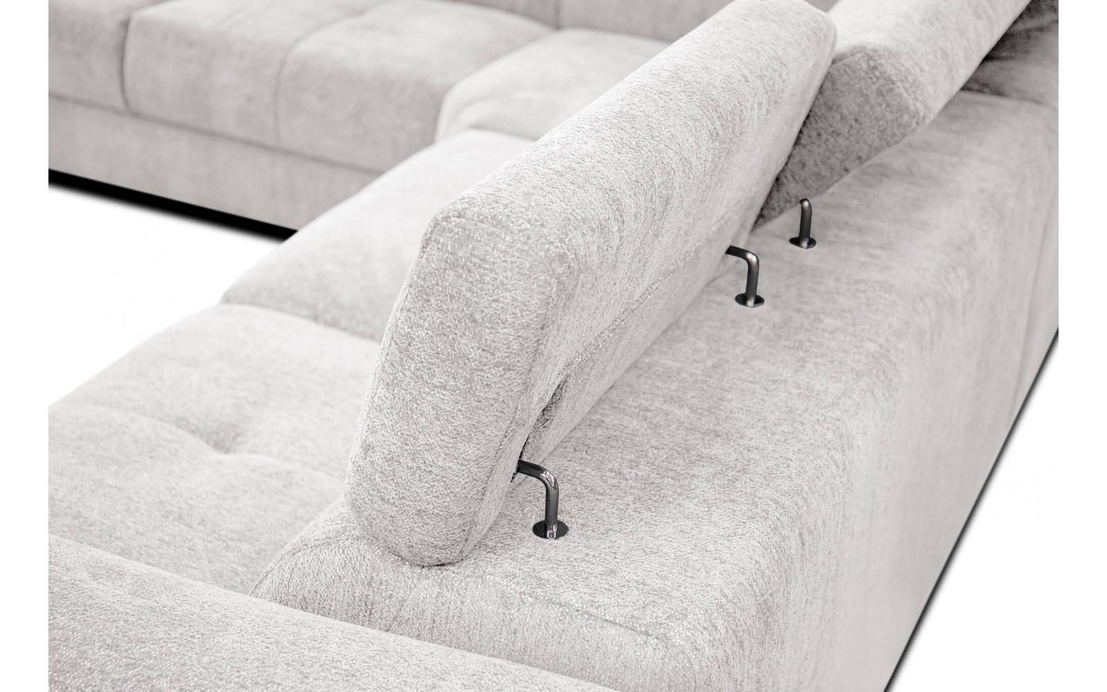 Ecksofa links mit verstellbaren Kopfstützen 5-Sitzer CALVERA