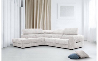 Ecksofa links mit verstellbaren Kopfstützen 5-Sitzer CALVERA