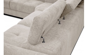 Ecksofa links mit verstellbaren Kopfstützen 5-Sitzer CALVERA