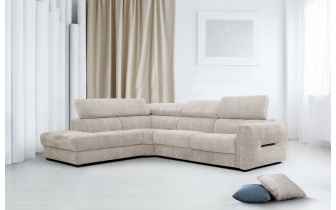 Ecksofa links mit verstellbaren Kopfstützen 5-Sitzer CALVERA