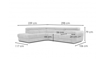 Ecksofa links mit verstellbaren Kopfstützen 5-Sitzer CALVERA