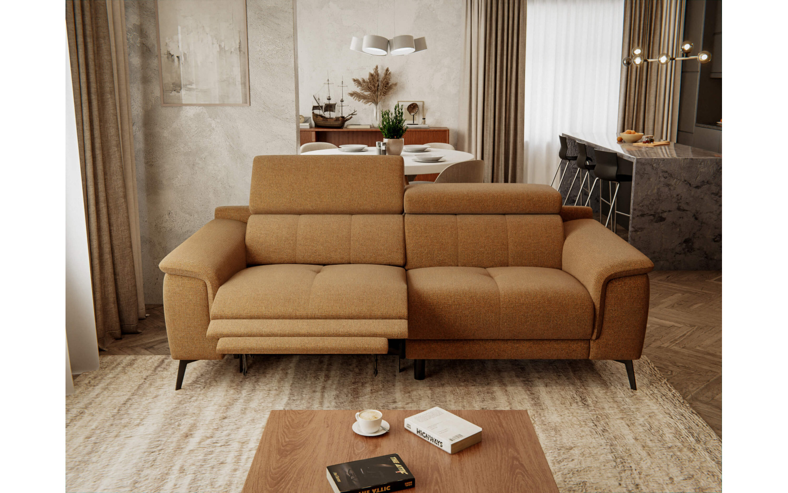 3-Sitzer Sofa mit Relaxfunktion auf der linken Seite FIERO