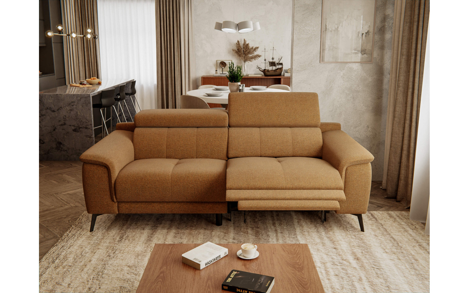 3-Sitzer Sofa mit Relaxfunktion auf der rechten Seite FIERO