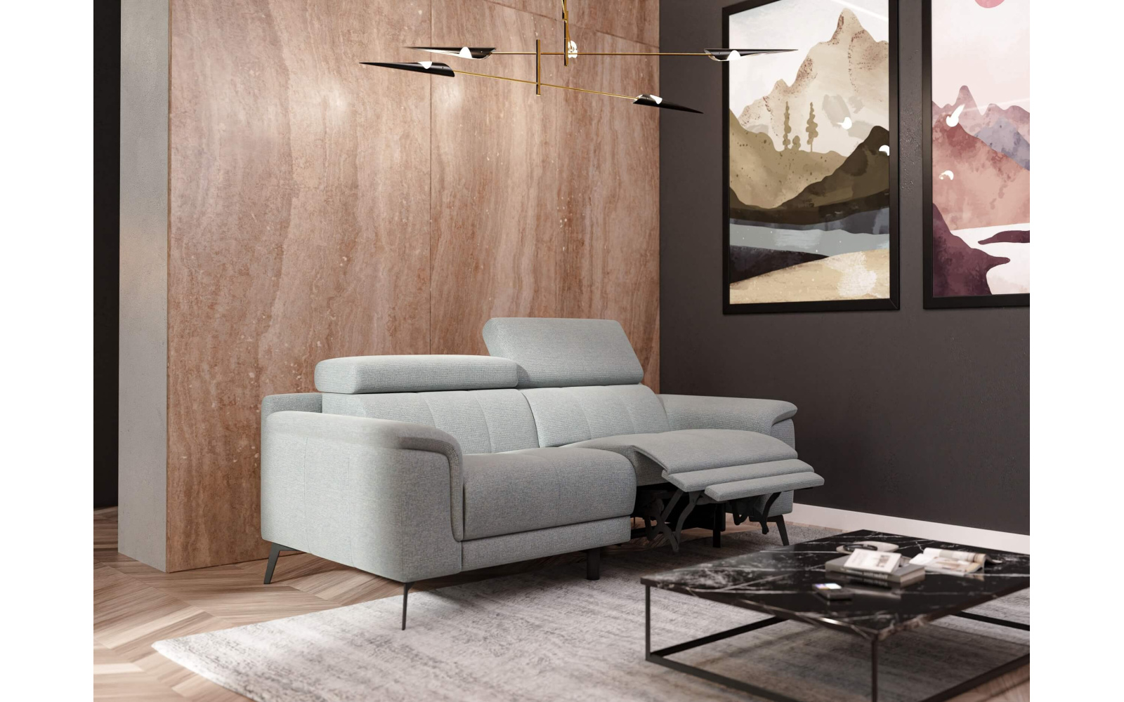 3-Sitzer Sofa mit Relaxfunktion auf der rechten Seite FIERO