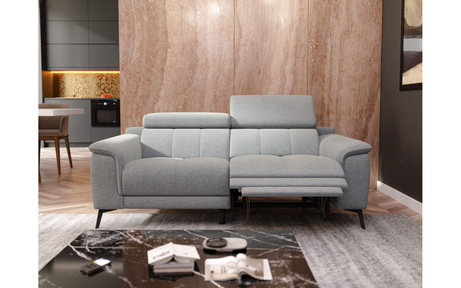 3-Sitzer Sofa mit Relaxfunktion auf der rechten Seite FIERO