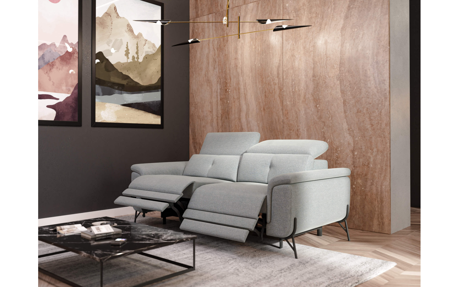 3-Sitzer Relaxsofa mit zwei Relaxfunktionen AVENA