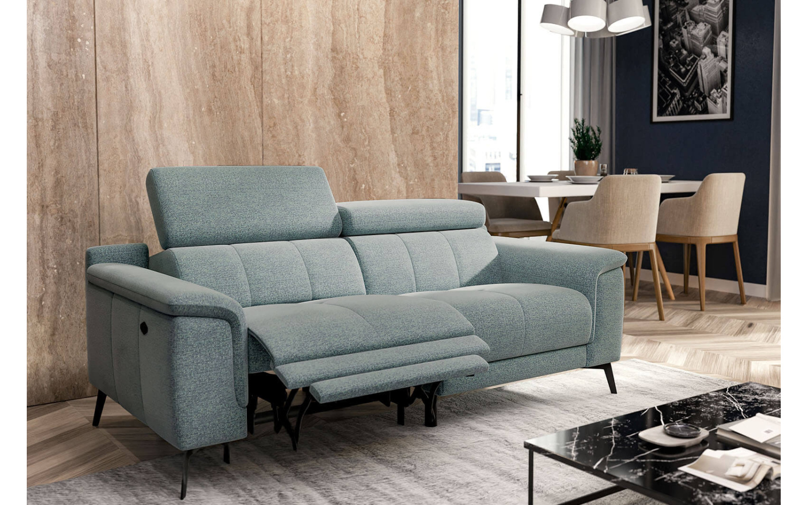 3-Sitzer Sofa mit Relaxfunktion auf der linken Seite FIERO